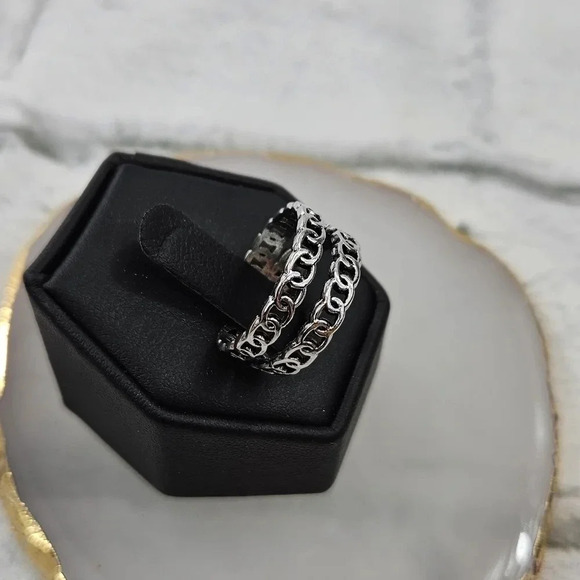 Chain Link Adjustable Fashion Ring A10 x3 - Picture 4 of 7
